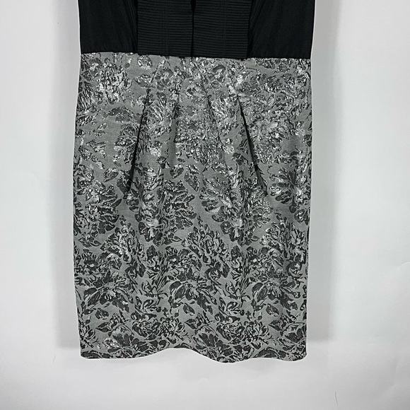 Bcbg MaxAzria dress black and silver brocade - Picture 6 of 6